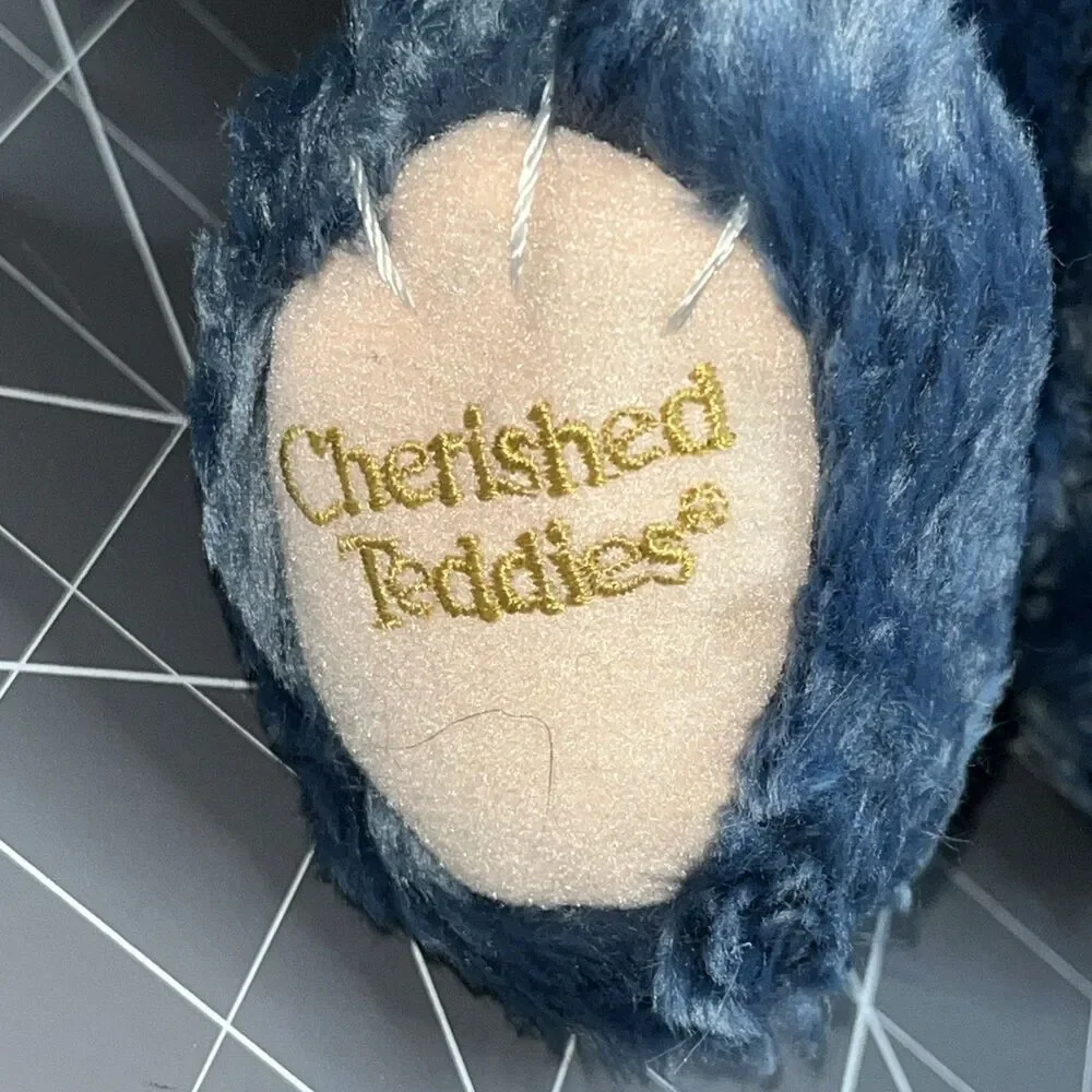 Cherished Teddies Limited Edition Blue Enesco Weighted Stuffed Plush Toy VTG
